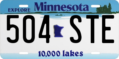MN license plate 504STE