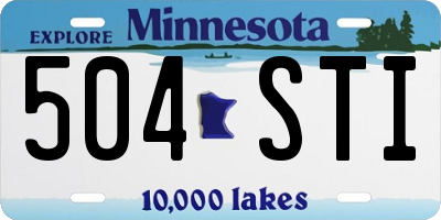 MN license plate 504STI