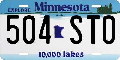 MN license plate 504STO
