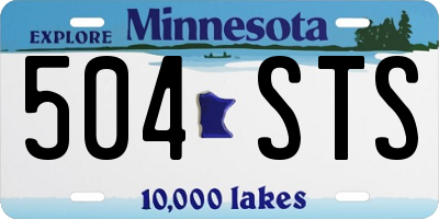 MN license plate 504STS