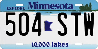 MN license plate 504STW