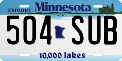 MN license plate 504SUB