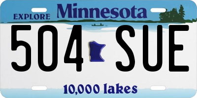 MN license plate 504SUE