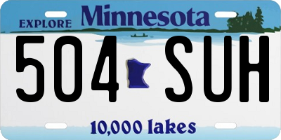 MN license plate 504SUH
