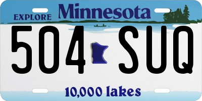 MN license plate 504SUQ