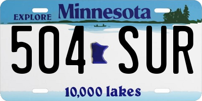 MN license plate 504SUR