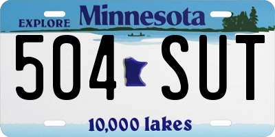 MN license plate 504SUT