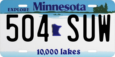 MN license plate 504SUW