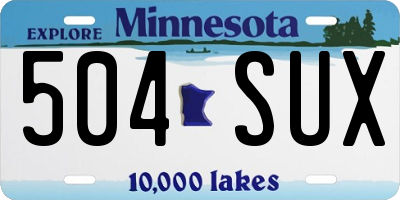 MN license plate 504SUX