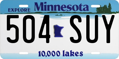 MN license plate 504SUY