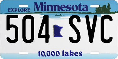 MN license plate 504SVC