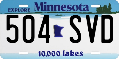 MN license plate 504SVD