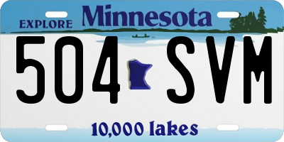 MN license plate 504SVM