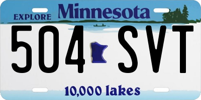 MN license plate 504SVT
