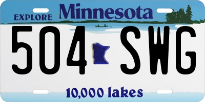 MN license plate 504SWG