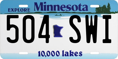 MN license plate 504SWI