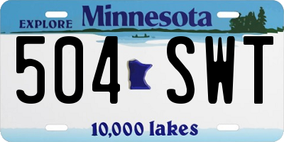 MN license plate 504SWT