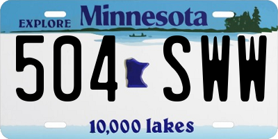 MN license plate 504SWW