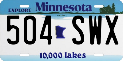 MN license plate 504SWX