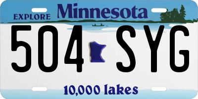 MN license plate 504SYG