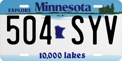 MN license plate 504SYV