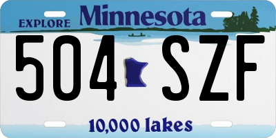 MN license plate 504SZF