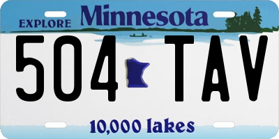 MN license plate 504TAV