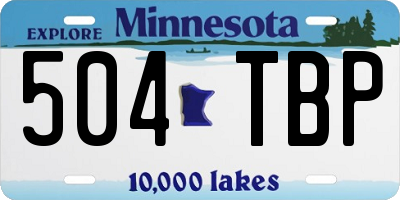 MN license plate 504TBP