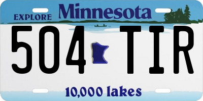 MN license plate 504TIR