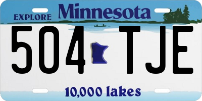 MN license plate 504TJE