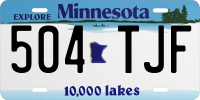 MN license plate 504TJF