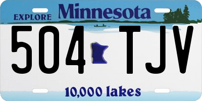 MN license plate 504TJV