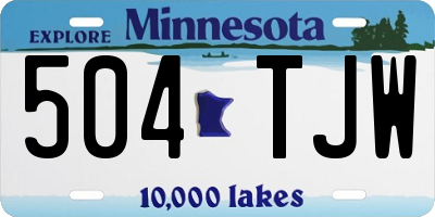 MN license plate 504TJW