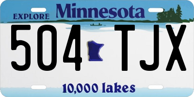 MN license plate 504TJX