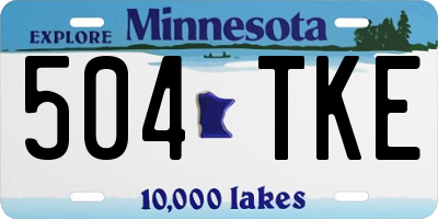 MN license plate 504TKE
