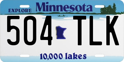 MN license plate 504TLK
