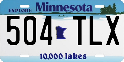 MN license plate 504TLX