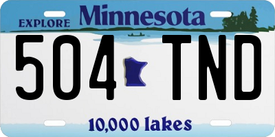 MN license plate 504TND