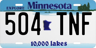 MN license plate 504TNF