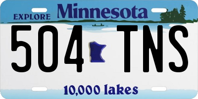 MN license plate 504TNS