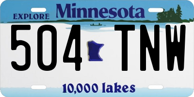 MN license plate 504TNW