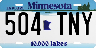 MN license plate 504TNY