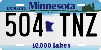 MN license plate 504TNZ