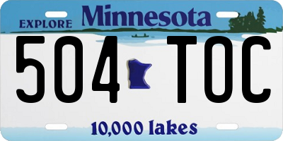 MN license plate 504TOC