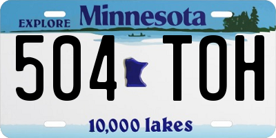 MN license plate 504TOH