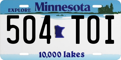 MN license plate 504TOI