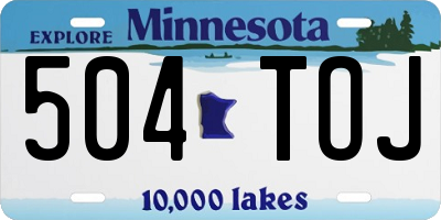 MN license plate 504TOJ