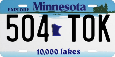 MN license plate 504TOK