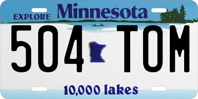 MN license plate 504TOM