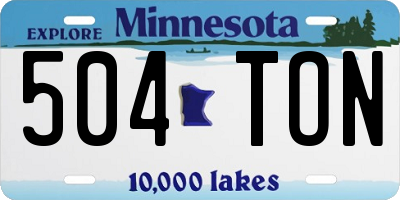 MN license plate 504TON